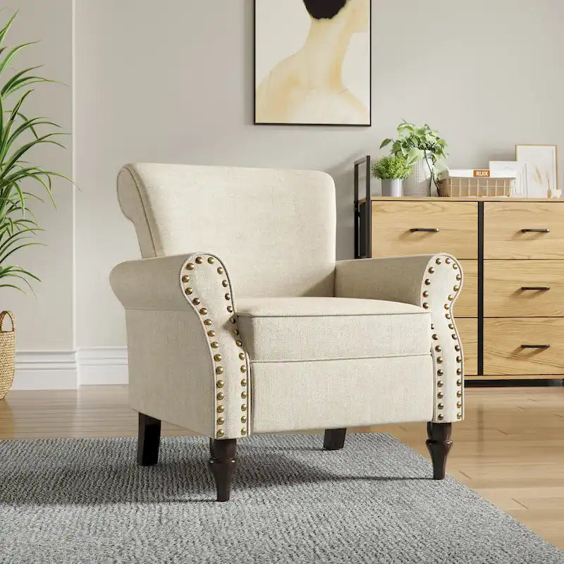 Fauteuil de salon avec finition cloutée - 29.9W x 29.9H x 32.9D
