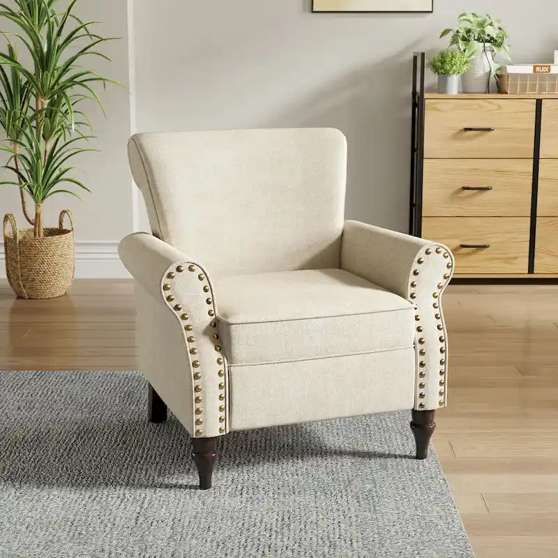 Fauteuil de salon avec finition cloutée - 29.9W x 29.9H x 32.9D