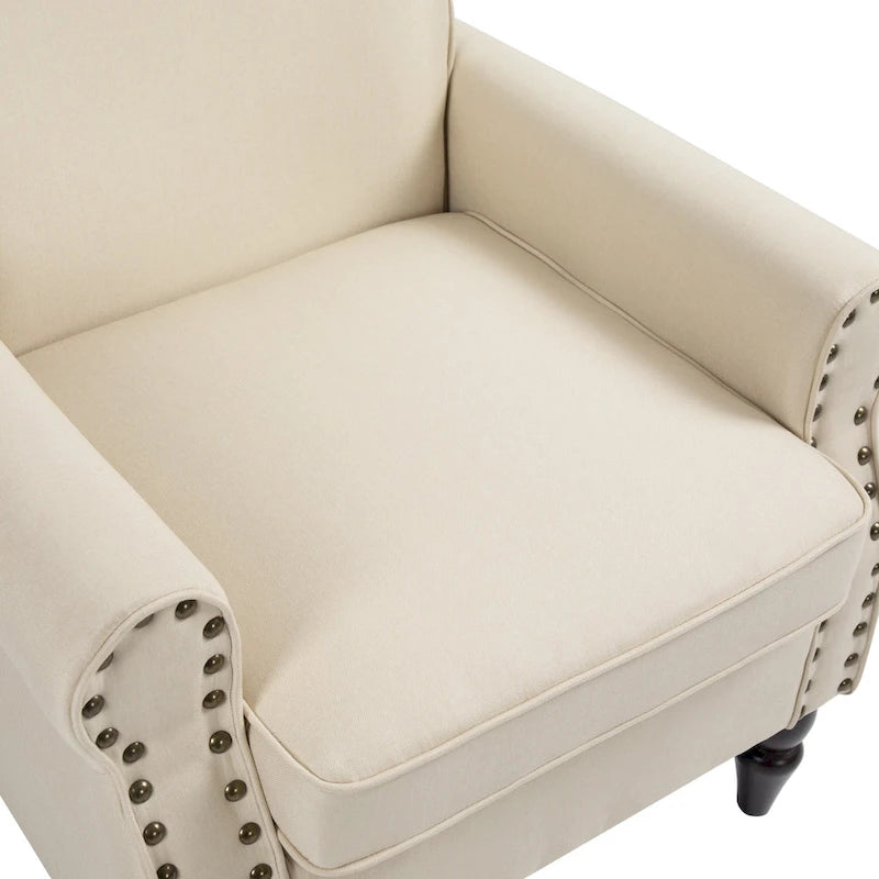 Fauteuil de salon avec finition cloutée - 29.9W x 29.9H x 32.9D