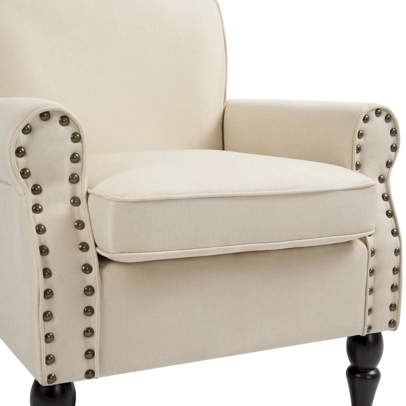 Fauteuil de salon avec finition cloutée - 29.9W x 29.9H x 32.9D