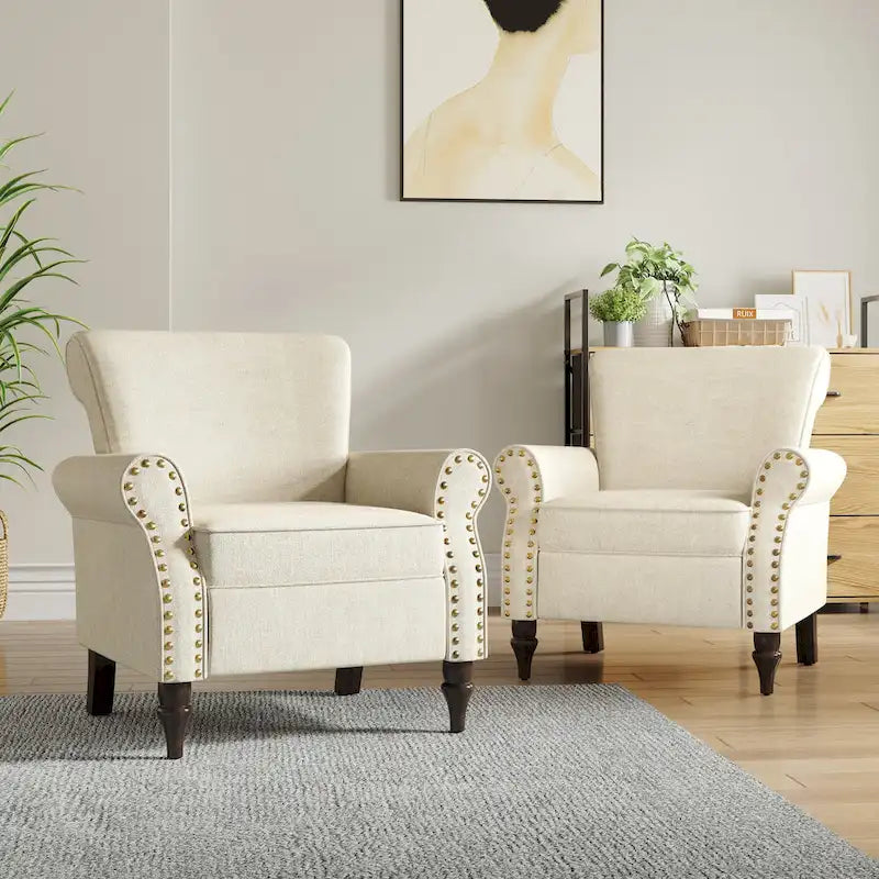 Fauteuil de salon avec finition cloutée - 29.9W x 29.9H x 32.9D