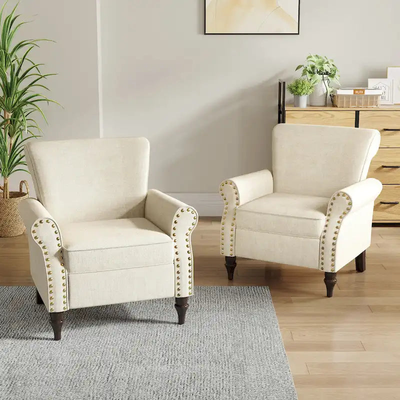 Fauteuil de salon avec finition cloutée - 29.9W x 29.9H x 32.9D