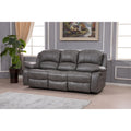 Bonded Leather Manual Rclining 3-seat Sofa Couch 8018
