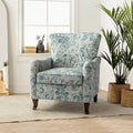 Fauteuil rembourré à motifs floraux modernes, design à oreilles