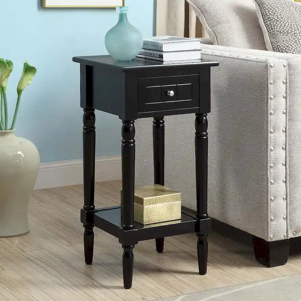 French Country 1 Drawer Accent Table with Shelf