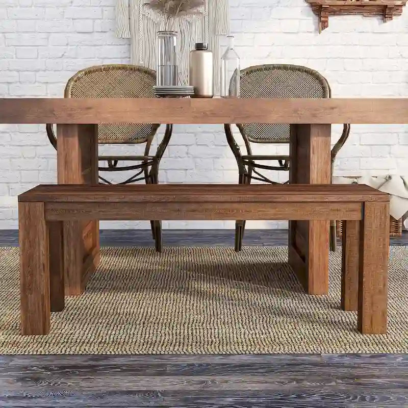 Banc de salle à manger rustique en bois massif de manguier