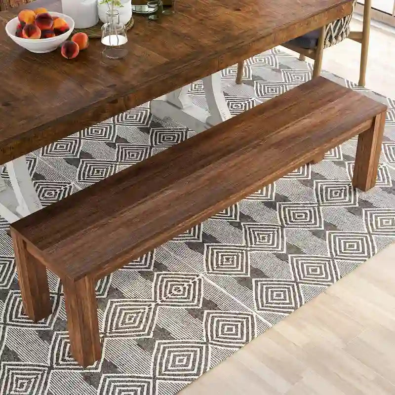 Banc de salle à manger rustique en bois massif de manguier