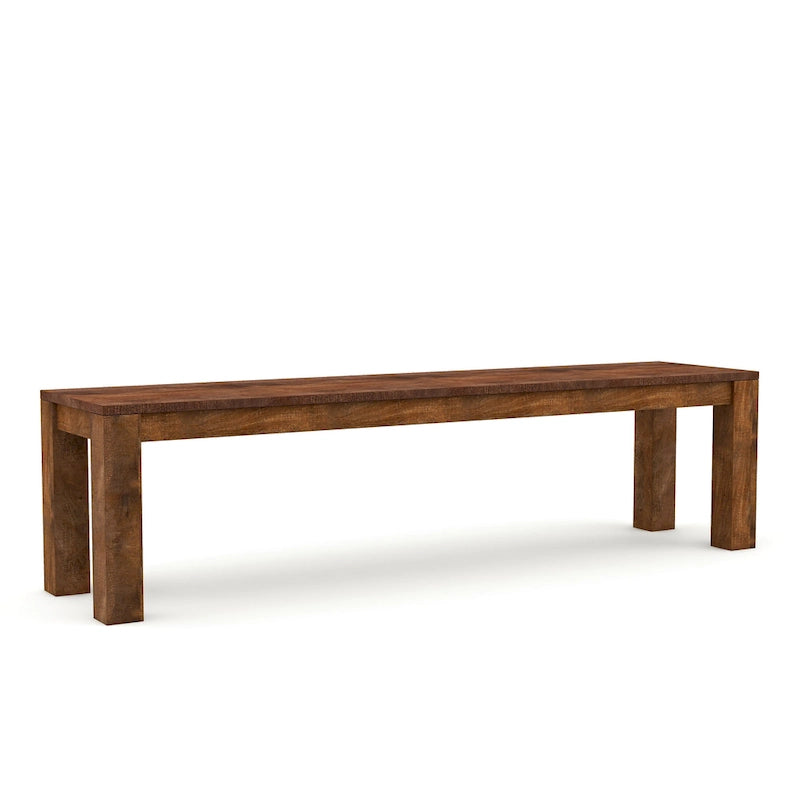 Banc de salle à manger rustique en bois massif de manguier