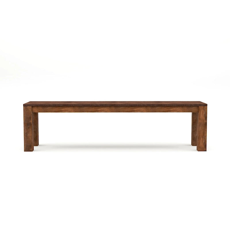 Banc de salle à manger rustique en bois massif de manguier