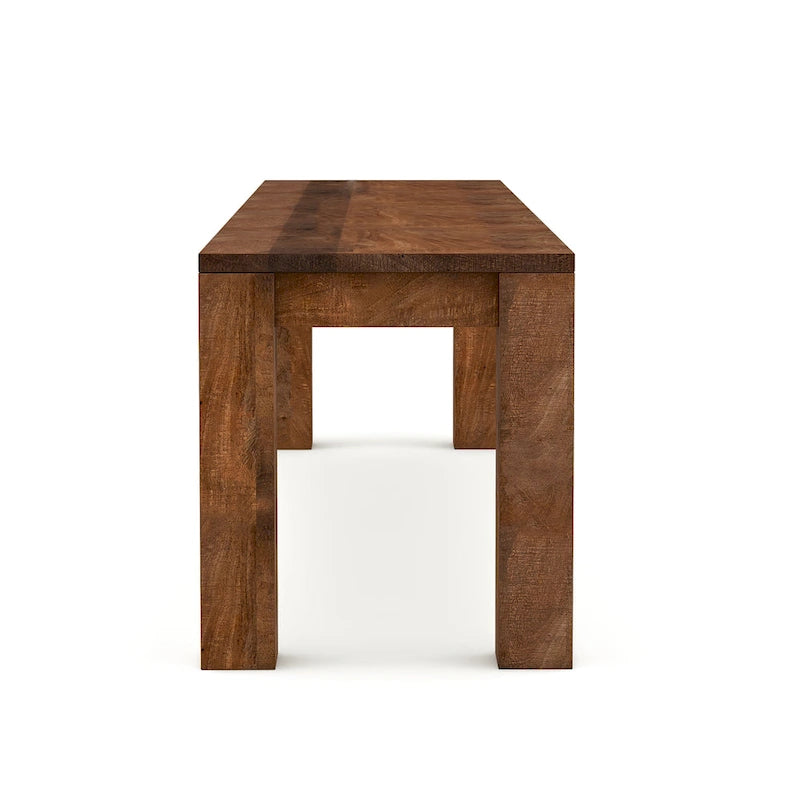 Banc de salle à manger rustique en bois massif de manguier