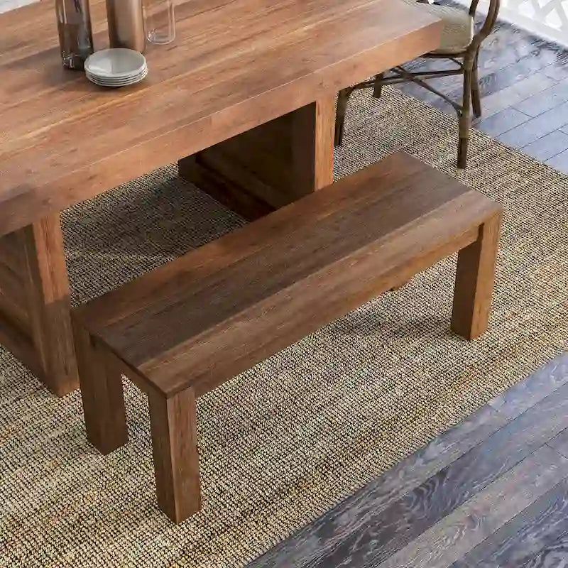 Banc de salle à manger rustique en bois massif de manguier