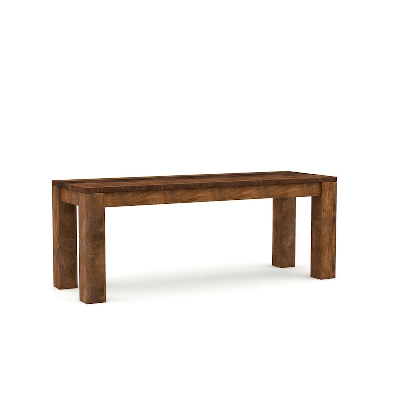 Banc de salle à manger rustique en bois massif de manguier