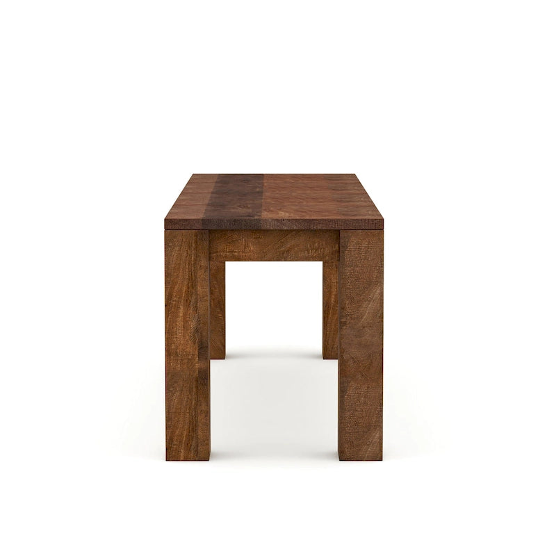 Banc de salle à manger rustique en bois massif de manguier