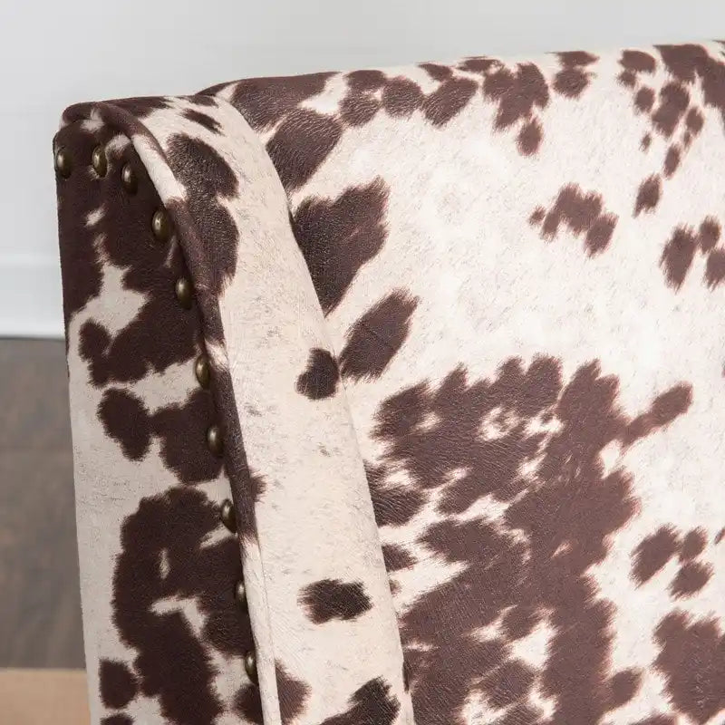 Brown & White Cow Print Plush Office Chair