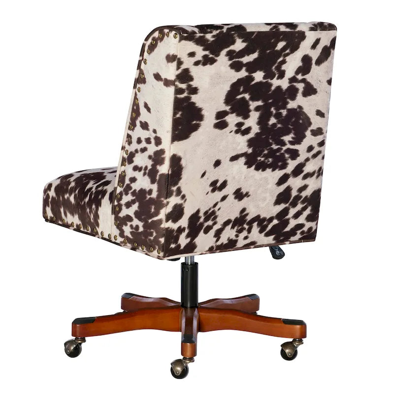 Brown & White Cow Print Plush Office Chair