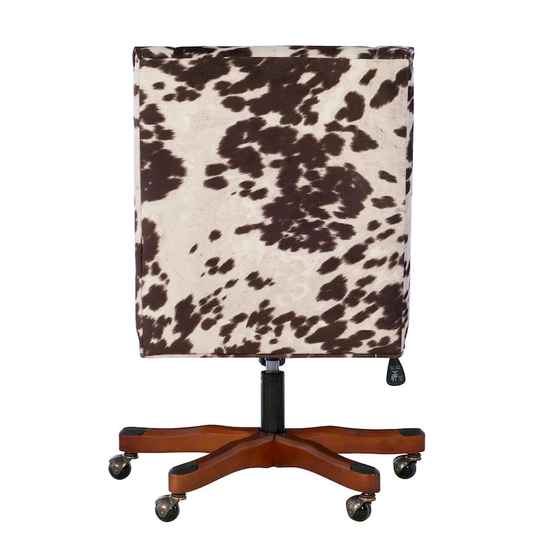 Brown & White Cow Print Plush Office Chair