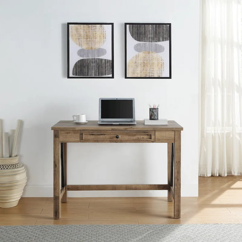 Writing Desk with Drawer in Salvage Oak