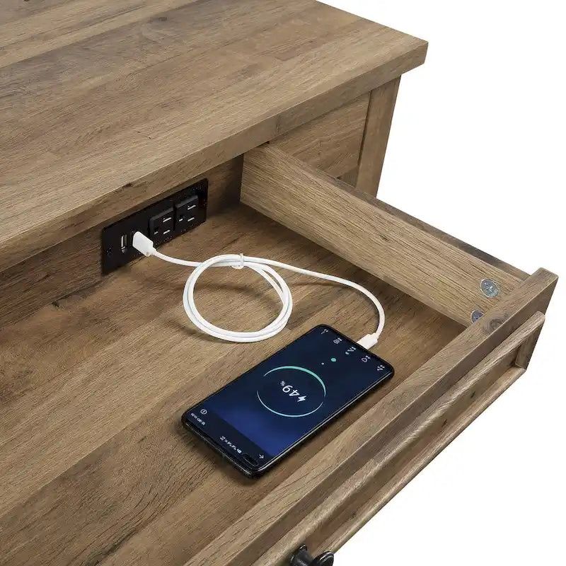 Scrivania con cassetto in rovere effetto recuperato