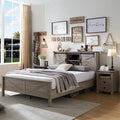 Farmhouse-style full-size bed frame