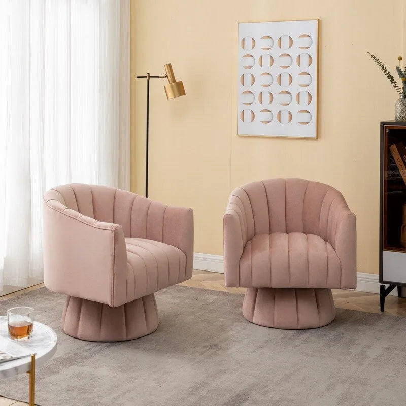 360-Degree Swivel Leisure Barrel Chair (Set of 2)