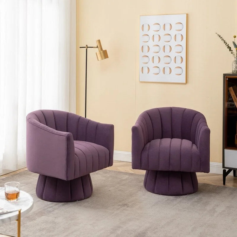 360-Degree Swivel Leisure Barrel Chair (Set of 2)