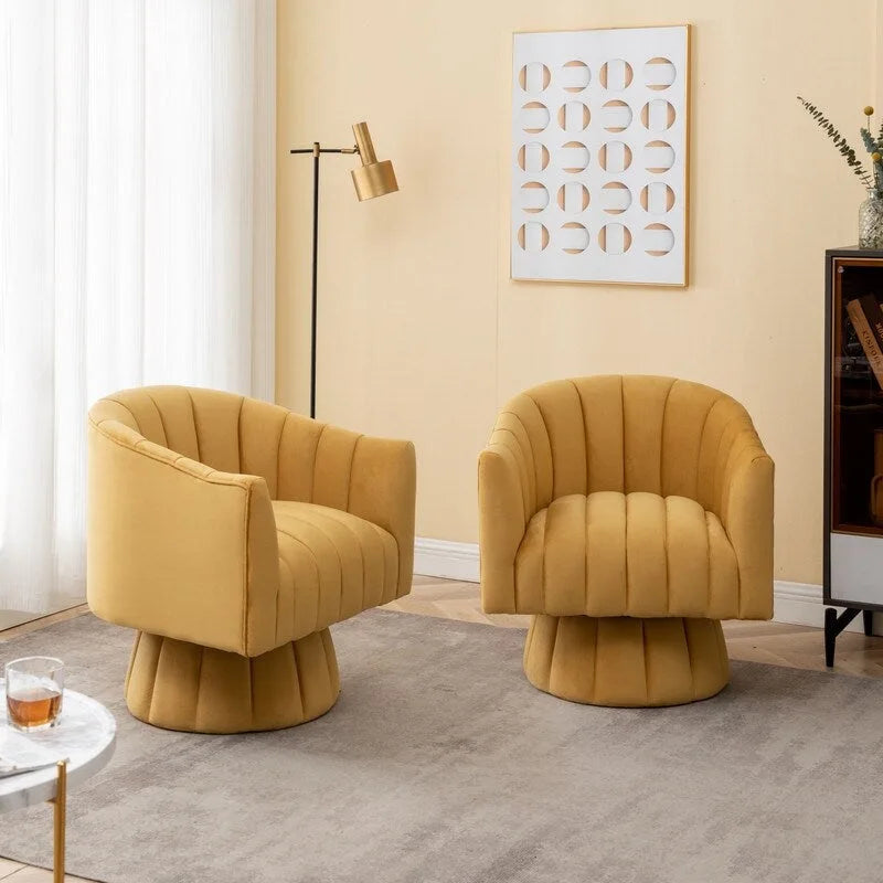 360-Degree Swivel Leisure Barrel Chair (Set of 2)