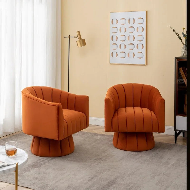 360-Degree Swivel Leisure Barrel Chair (Set of 2)