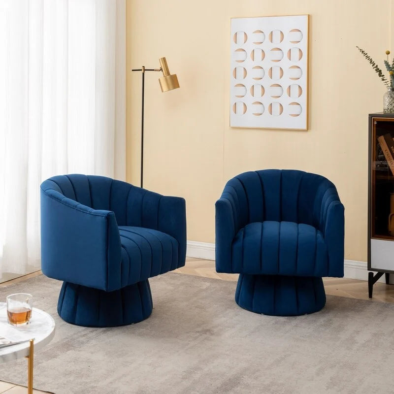 360-Degree Swivel Leisure Barrel Chair (Set of 2)