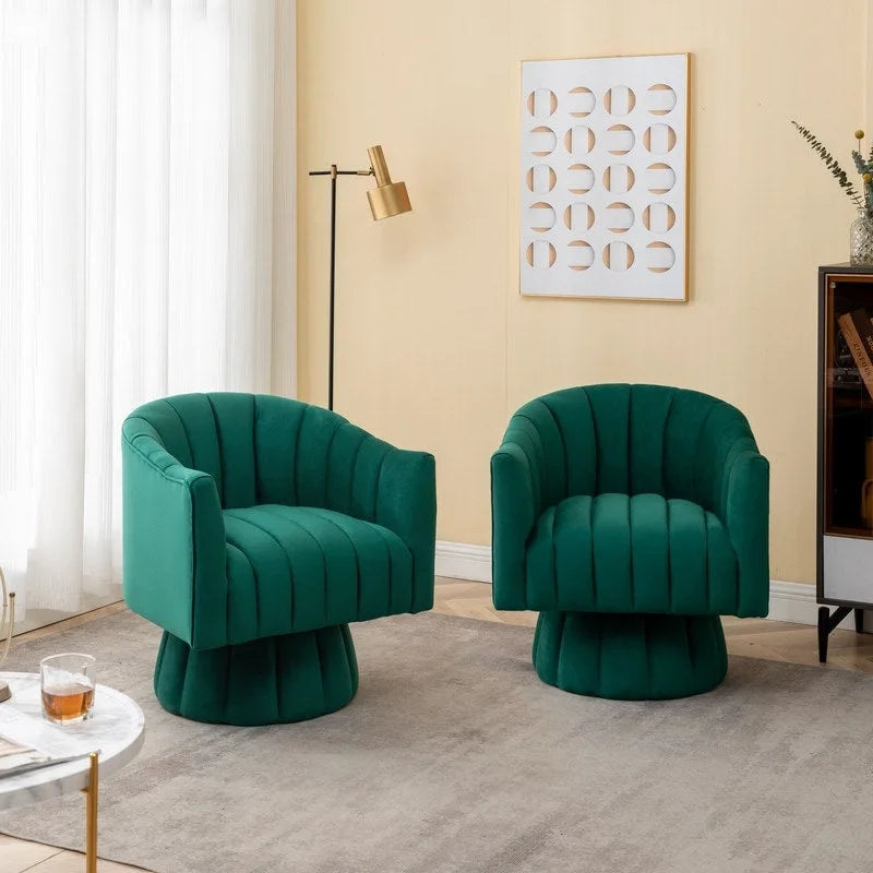 360-Degree Swivel Leisure Barrel Chair (Set of 2)