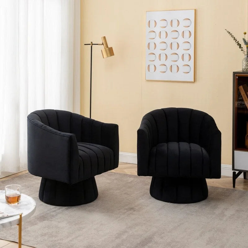 360-Degree Swivel Leisure Barrel Chair (Set of 2)
