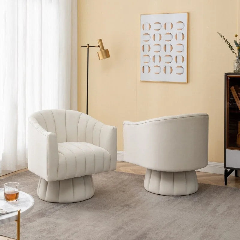 360-Degree Swivel Leisure Barrel Chair (Set of 2)