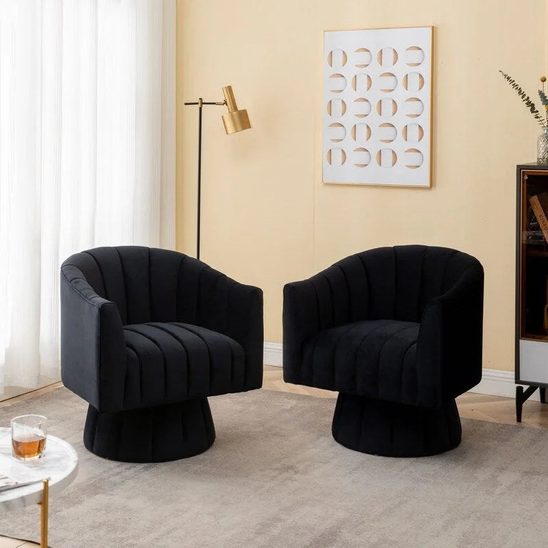 360-Degree Swivel Leisure Barrel Chair (Set of 2)
