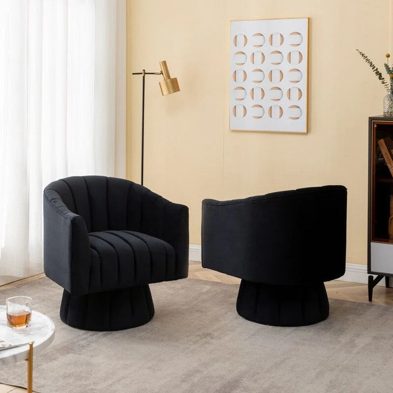 360-Degree Swivel Leisure Barrel Chair (Set of 2)