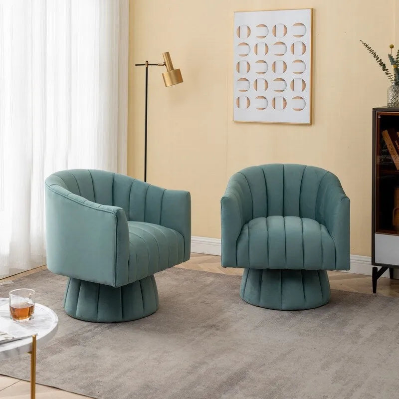 360-Degree Swivel Leisure Barrel Chair (Set of 2)