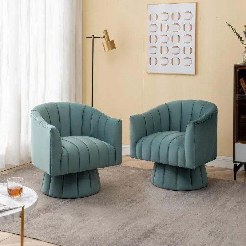 360-Degree Swivel Leisure Barrel Chair (Set of 2)