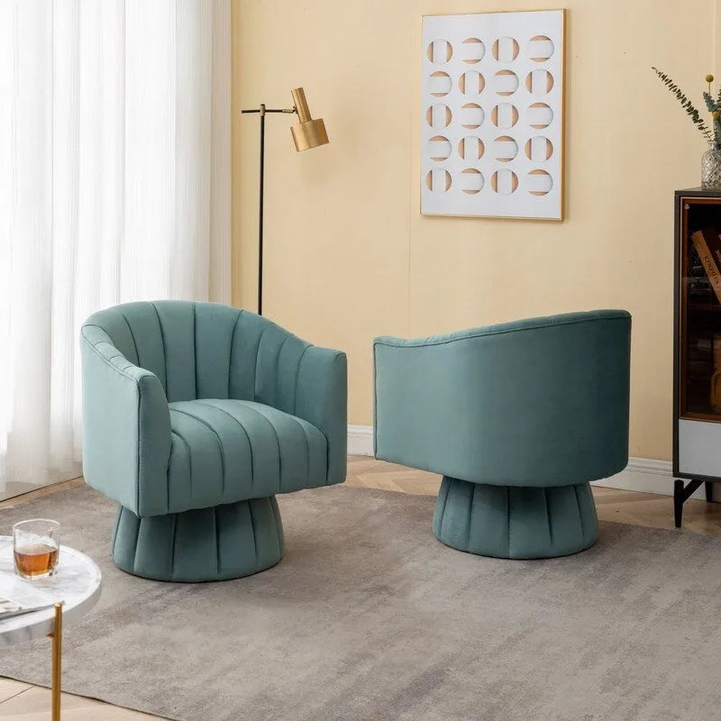 360-Degree Swivel Leisure Barrel Chair (Set of 2)