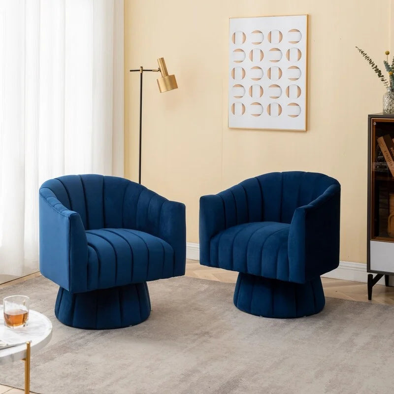 360-Degree Swivel Leisure Barrel Chair (Set of 2)