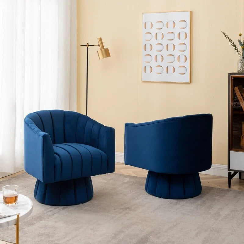 360-Degree Swivel Leisure Barrel Chair (Set of 2)