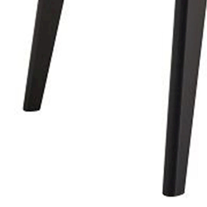71 Inch Dining Table, Industrial Style, Rounded Corners, Black Wood