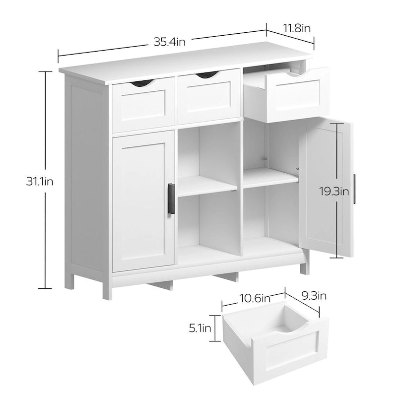 Buffet Sideboard Cabinet with doors and drawers, Coffee Bar Cabinet, Sideboard with Storage